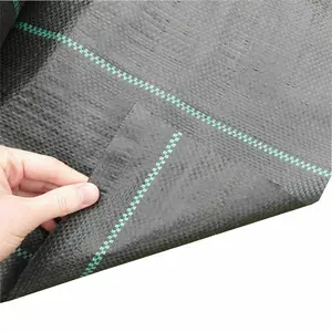 Yuzet 2m x 10m 100g Weed Control Fabric Membrane Lined Ground Cover UV Stabilised Black Heavy Duty Mulch Mat Path Drive