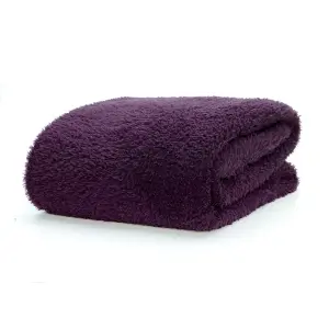 Snug Rug Blanket Luxury Sherpa Fleece Sofa TV Throw Gift Blankets 127x178cm - Purple