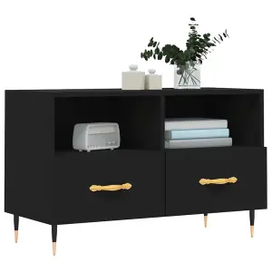 Berkfield TV Cabinet Black 80x36x50 cm Engineered Wood