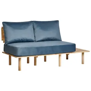 2 Seater Fabric Sofa with Table Blue SALO