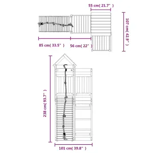 Berkfield Playhouse with Climbing Wall Solid Wood Pine