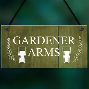 Red Ocean Funny Garden Sign For Outside GARDENER ARMS Bar Sign Pub Wall Decor Gift