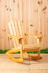 Interiors by Premier Natural Finish Rocking Chair, Water-Resistance Rocking Outdoor Chair, Eco-friendly Garden Rocking Chair