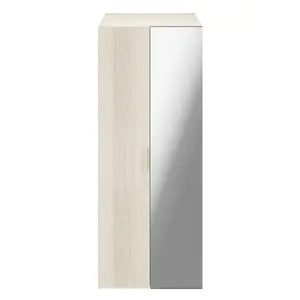 GoodHome Atomia Freestanding Matt oak effect Particle board Mirrored Wardrobe (H)1875mm (W)750mm (D)580mm