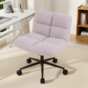 Costway Modern Rolling Office Chair Upholstered Criss Cross Chair Vanity Chair