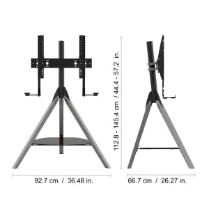 AVF FSLK1001HOXGB Hoxton Sound Tripod TV Stand with Soundbar Mounting Kit in Grey / Black