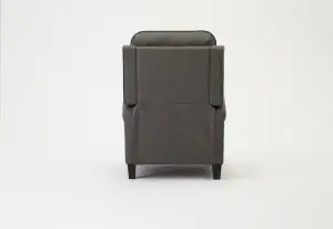 Evan High Back Recliner Armchair Grey Air Leather Sofa