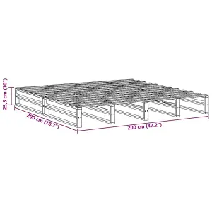 Berkfield Bed Frame without Mattress Wax Brown 200x200 cm Solid Wood Pine