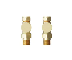 Banyetti Straight Radiator Valves - Brushed Brass