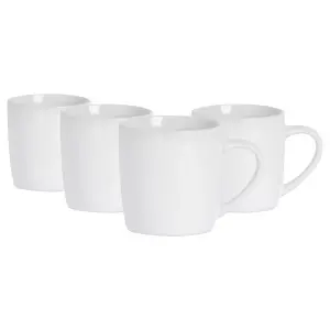 Argon Tableware - Coloured Coffee Mugs - 350ml - Pack of 4 - White