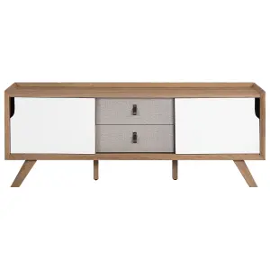 TV Stand White Light Wood Brown ACTON