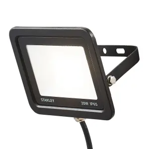 Litecraft 2 Pack Stanley Slimline Black 20 Watt LED IP65 Outdoor Wall Flood Light