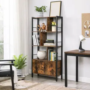 Jazmyne Bookcase Rustic Brown/Black