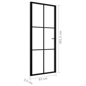 Berkfield Interior Door ESG Glass and Aluminium 83x201.5 cm Black