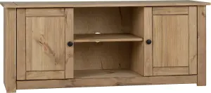 Panama Waxed Pine 2 Door 1 Shelf TV Unit