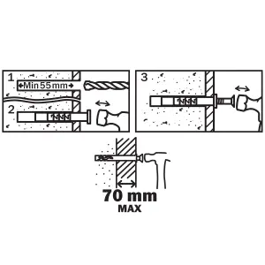 Diall PZ Countersunk Hammer fixing (Dia)10mm (L)120mm, Pack of 10