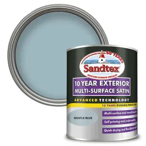 Sandtex 10 Year Multi Surface Quick Drying Satin Gentle Blue 750ml