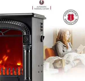 NETTA Electric Fireplace Stove Heater With Log Wood Burner Effect NETTA