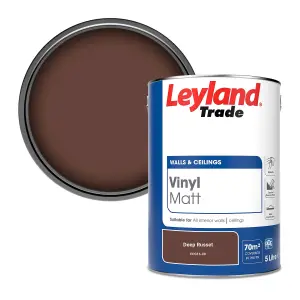 Leyland Trade Vinyl Matt Walls & Ceilings Emulsion Paint Deep Russet (PPG16-08) 5L