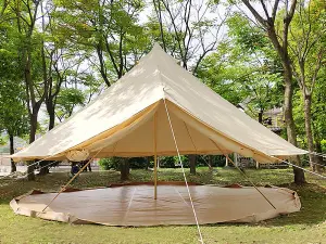 Latourreg Luxury Cotton Canvas Bell Tent for Family Camping Outdoor Glamping Retreat Yurt Diameter 4M Available