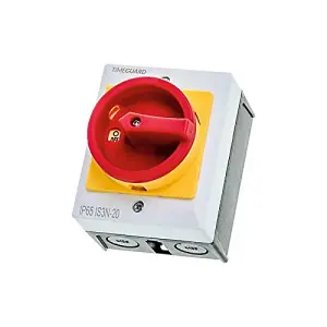 TimeGuard Weathersafe Rotary Isolator Switch 20A - IP65 Rated 3 Pole Disconnect