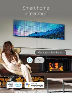 Twinkly Smart Squares Extensions Pack App-controlled LED Panels with 64 RGB (16 million colours) 3 Tiles for Squares Starter Kit