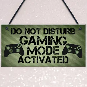 Gaming Sign Hanging Plaque For Boys Bedroom Man Cave Games Room Retro Gaming Sign