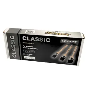 Arroworthy Classic Semi-oval Angle Long Handle Paint Brush Box Set 3 Pack