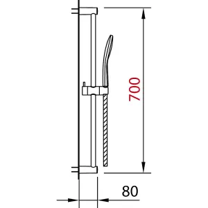 Barcino Sliding Riser Rail Kit With Shower Hose Bracket Chrome