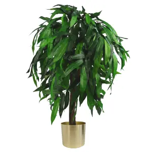 100cm Large Artificial Mango Tree Plant with Metal Planter