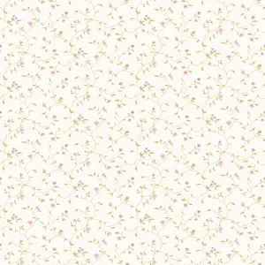 Galerie Miniatures 2 Pink White Green Purple Small Floral Trail Smooth Wallpaper