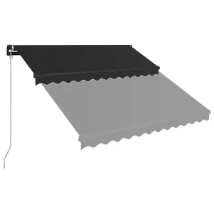 Berkfield Manual Retractable Awning with LED 350x250 cm Anthracite