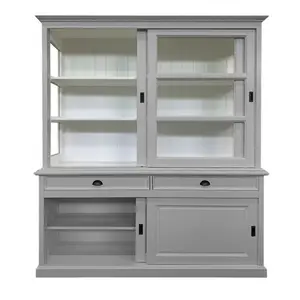 Jacksonport Display Cabinet Light Grey/White