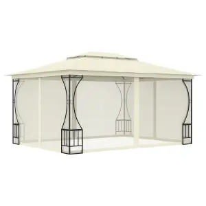 Berkfield Gazebo with Nets 300x400x265 cm Cream