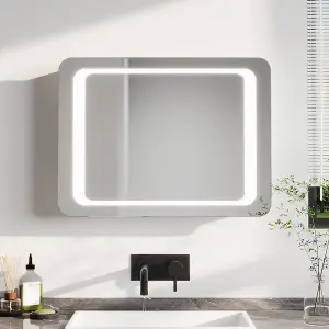 Bathroom LED Wall-Mounted Waterproof Anti-Fog Mirror 80 x 60cm