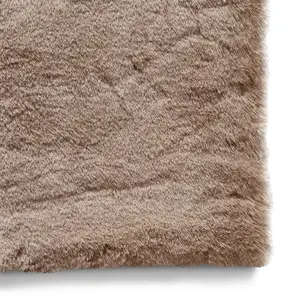 Plain Beige Shaggy Handmade Luxurious Rug For Dining Room Bedroom & Living Room-80cm X 150cm