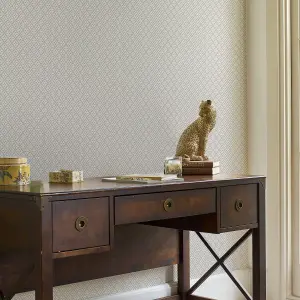 Laura Ashley Mr Jones Dove grey Geometric Smooth Wallpaper Sample