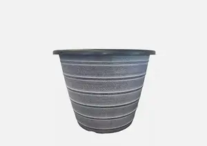 Recycled Plastic Planter Pot - 12" Olympia Stout Black White