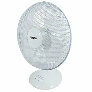 Igenix DF1610 Portable Desk Fan, 16 Inch, 3 Speed, White