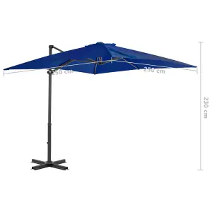 Berkfield Cantilever Umbrella with Aluminium Pole Azure Blue 250x250 cm