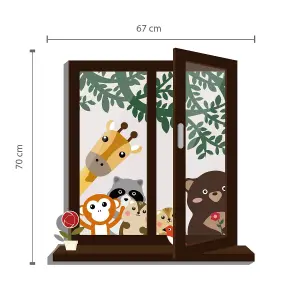 Walplus Nursery Animals Zoo Children Kids Boy Girl Cute Kid'S Room Stickers Art Kids Sticker PVC Multi