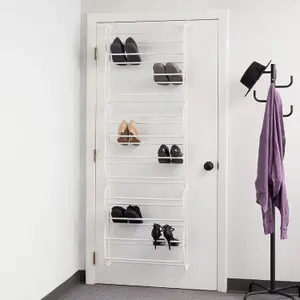 36 Pair Over the Door Hanging Shoe Rack Organizer Featuring 12 Tiers for Efficient Storage