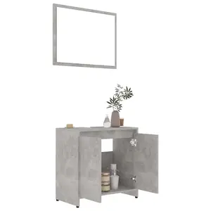 Berkfield Bathroom Furniture Set Concrete Grey Engineered Wood