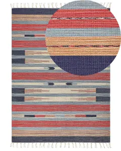 Cotton Kilim Area Rug 140 x 200 cm Multicolour GANDZAK