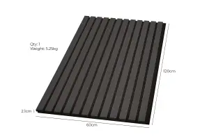 Fuse Acoustic Wooden Wall Panel in Charcoal Oak, 1.2m x 0.6m