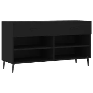 Shoe Bench Black 102x35x55 cm Engineered Wood