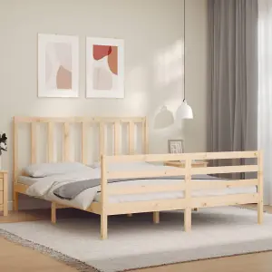 Berkfield Bed Frame with Headboard 160x200 cm Solid Wood