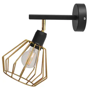 Luminosa Agat Wall Lamp Black, Gold 30cm