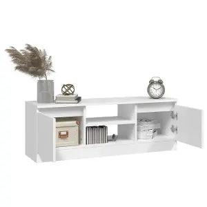 Berkfield TV Cabinet with Door White 102x30x36 cm