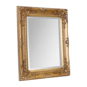 Andrews Flat Wall Mirror Antique Gold / 42cm x 53cm W